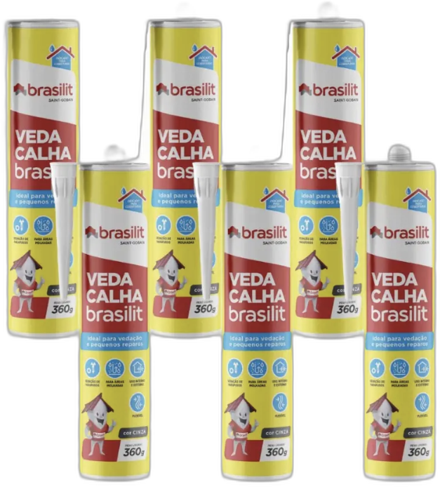 Veda Calha Rufos Telha Solda Fria Cinza 360g Brasilit