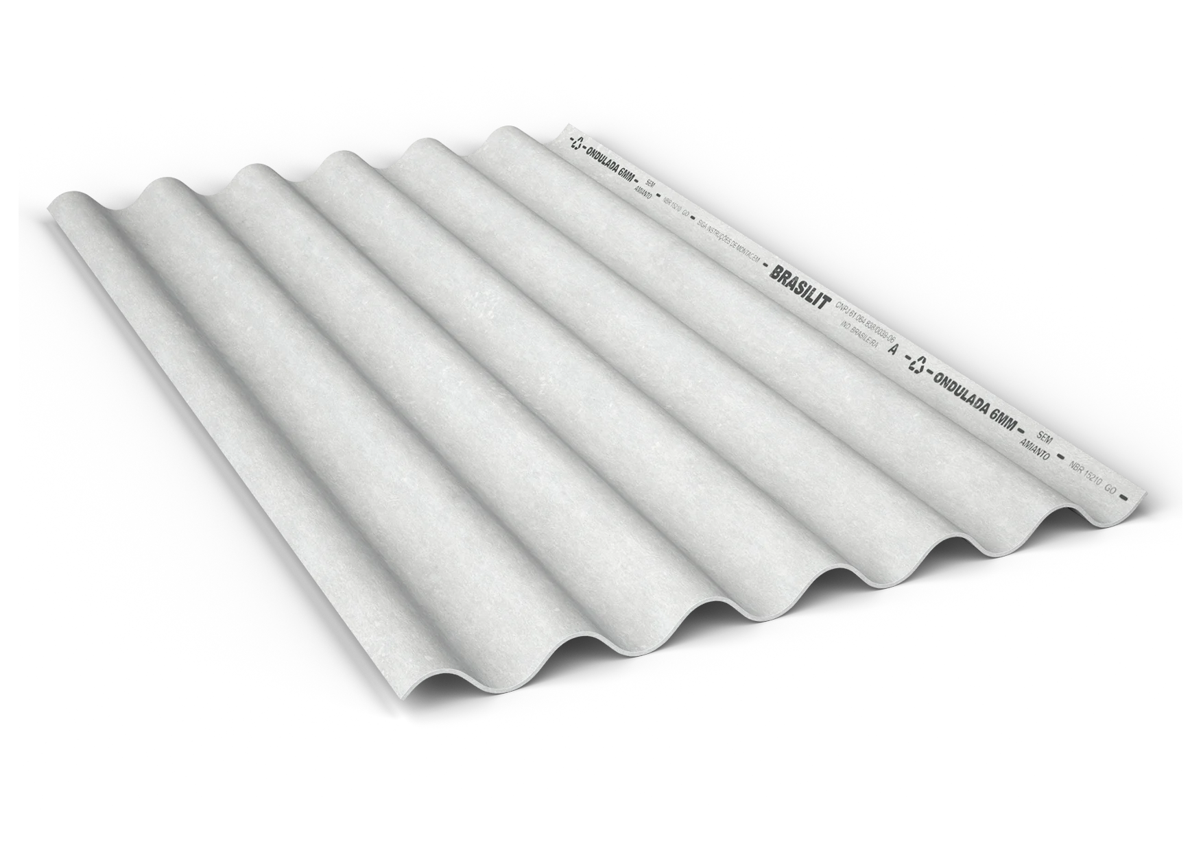 Telha de Fibrocimento Ondulada Brasilit 1,83m x 1,10m 5mm